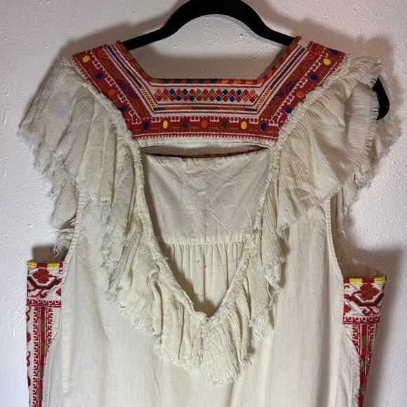 Free People (Large) beautifully embroidered (cross stitch) mini dress - Picture 7 of 11